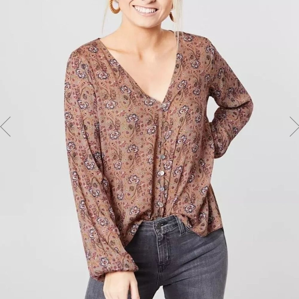 DAYTRIP Paisley Metallic Striped Top​